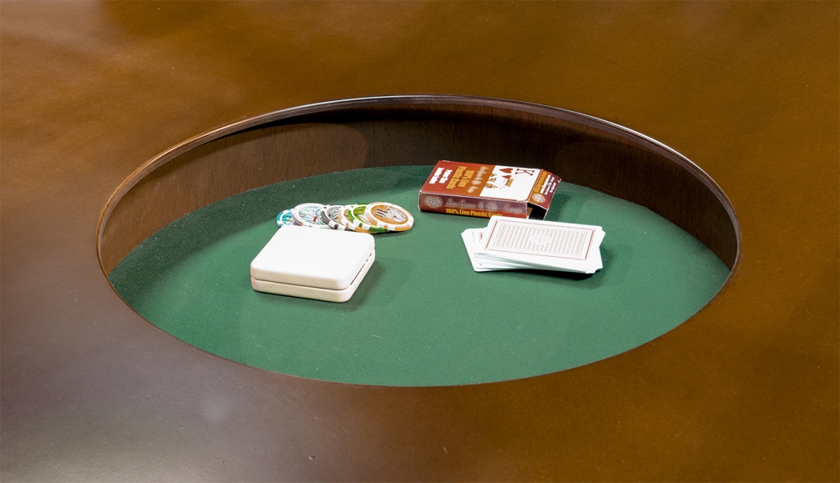 Кръгла маса, покер аксесоари, карти, чипове, round poker table, storage space, cards 