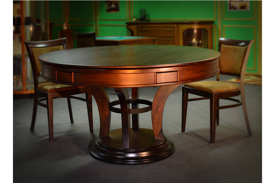 Кръгла покер маса, масивна дървесина, трапезарен плот, Round poker table, solid wood, dining table
