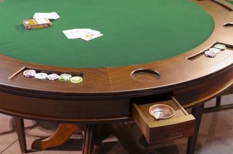 Кръгла покер маса, чекмеджета, пепелници, round poker table, six players